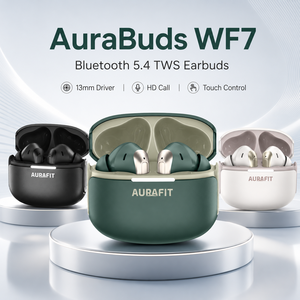 Factory Wholesale AuraBuds WF7 5.4 TWS Earbuds 13mm Speaker HD Call Touch Control OEM Custom Wireless Earphones