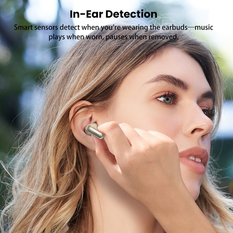 TOZO NC20 earbuds in champagne color