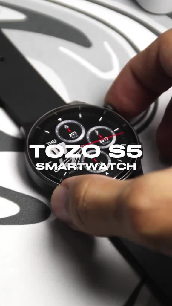 TOZO S5 AMOLED Smart Watch on Desk Setup